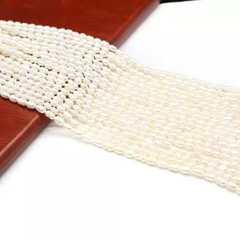 1 нить, белые искусственные жемчужины 0,3-0,4 см, рисовые бусины ручной работы для ожерелий, браслетов, аксессуаров для ножных браслетов, креативное изготовление украшений 36 см 1String/36cm белый