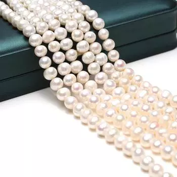 1 нить, белые искусственные жемчужные бусины, круглые бусины-разделители ручной работы, 9-10 мм, для самостоятельного изготовления ожерелий, браслетов, аксессуаров, изготовления ювелирных изделий, 36 см 1String-9-10mm/36cm