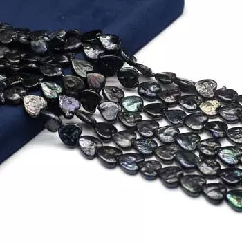 1 нить, бусины из искусственного жемчуга в стиле Диабло, черное сердце, 1,1-1,2 см, для самостоятельного изготовления женских ожерелий, браслетов, аксессуаров, изготовления ювелирных изделий, 36 см 1String/36cm чёрный