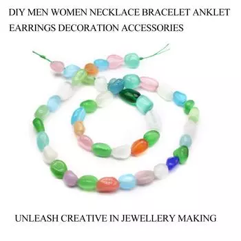 1 нить, цветные бусины из драгоценных камней для исцеления Рейки, 6-8 мм овальные энергетические натуральные камни, разделительные бусины для самостоятельного изготовления украшений, рождественских подарков, 38 см 1String/38cm разноцветный