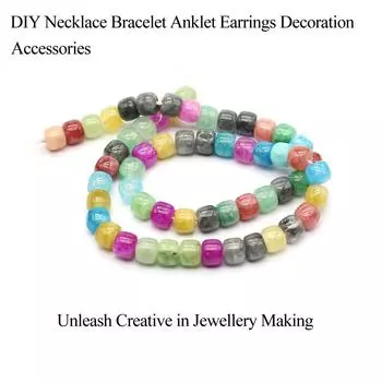 1 нить, цветные бусины из натурального камня в форме яблока 6-8 мм, бусины-разделители из драгоценных камней в стиле бохо для самостоятельного изготовления украшений, рождественские аксессуары 38 см 1String/38cm разноцветный