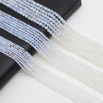 1 нить граненые бусины из натурального камня, круглые опаловые свободные бусины-разделители для изготовления ювелирных изделий, ожерелье, браслет, серьги, аксессуары для рукоделия 1Strand/2mm