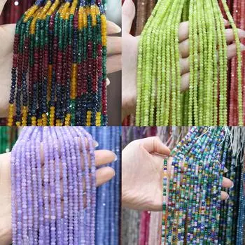 1 нить граненые бусины из натурального полудрагоценного камня, плоские свободные бусины-разделители для изготовления ювелирных изделий своими руками, ожерелья, браслетов, серег, аксессуаров 1 Strand/24 mm