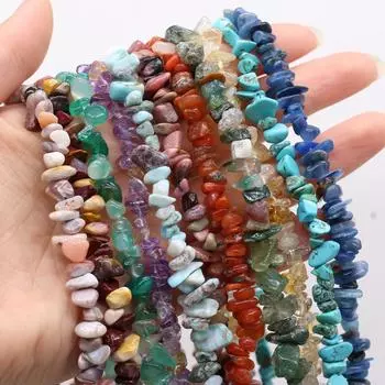 1 нить из натурального камня 5-8 мм, хрустальный гравий, свободные бусины-разделители для изготовления ювелирных изделий, аксессуары «сделай сам», 40 см 40cm