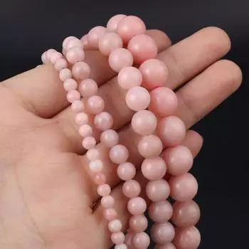1 нить Энергетические натуральные каменные круглые бусины, бусины из драгоценных камней Рейки для самостоятельного изготовления ювелирных изделий, ожерелий, браслетов, аксессуаров для ножных браслетов, 38 см 1String/0.4cm розовый