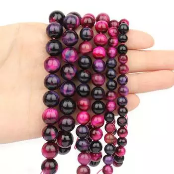 1 нить, круглые розовые, красные, тигровые глазки, камень, свободные бусины-разделители для изготовления ювелирных изделий, ручная работа, сделай сам, ремесло(Размер:6 мм 8 мм 10 мм) 6mm(approx 58-62pcs)
