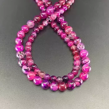 1 нить/лот 6 8 10 мм натуральный камень роза красный дракон жила агат круглые свободные бусины-разделители для изготовления ювелирных изделий DIY ожерелье браслет 6mm X 62Pcs