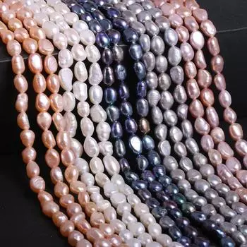 1 нить модные бусины из искусственного жемчуга 4-5 мм 5-6 мм 6-7 мм 7-8 мм 8-9 мм 9-10 мм с прямыми отверстиями нерегулярные свободные бусины-разделители для изготовления ювелирных изделий своими руками 36 см 1Strand/8-9 mm белый