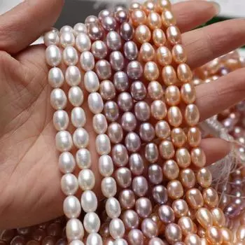 1 нить, шикарные белые, розовые, фиолетовые бусины из искусственного жемчуга риса 7-8 мм для самодельных украшений, Дня святого Валентина, свадебных украшений - элегантные товары для рукоделия 36 см 1String-36cm