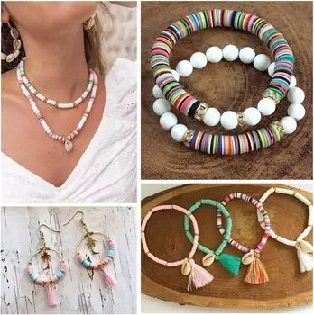 1 нитка, 350 шт., 6 мм, модная полимерная глина, перламутровый порошок, разделитель, свободные бусины, сделай сам, для браслетов, ожерелья, изготовления ювелирных изделий 1String/About350PCS 6mm синий