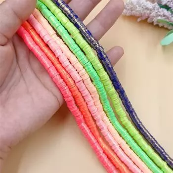1 нитка, 350 шт., перламутровый порошок, мягкая керамика, 6 мм, бусины, 7 цветов, для изготовления ювелирных изделий, ожерелья, браслеты, перламутровые украшения, аксессуары 1String/About350PCS 6mm синий