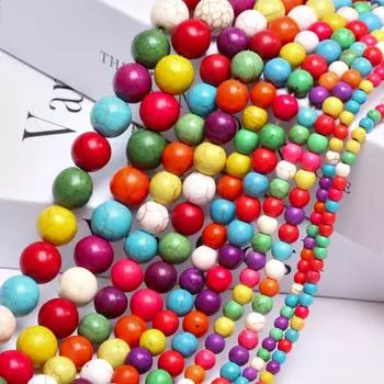 1 нитка, свободные бусины, материал «сделай сам», брелок из натурального камня ручной работы, разные цвета, разные цвета, ожерелье, браслет, 4/6/8/10/12 мм, бирюзовые аксессуары 4mm