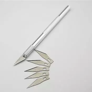 1 * ножи + 6 * лезвий, нескользящий металлический нож-скальпель, набор инструментов, резак, гравировка, ремесленные ножи