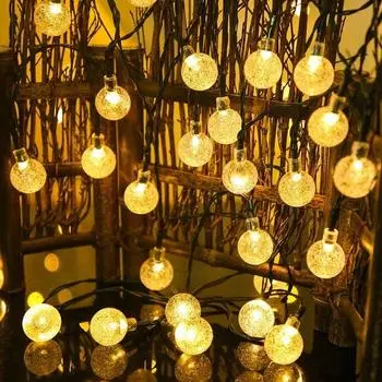 1 Pack 22M 200LED Crystal Globe Solar String Lights, Waterproof Solar Outdoor Lights, Garden Tree Patio Party Christmas Deco 6.5M 20 LEDs разноцветный