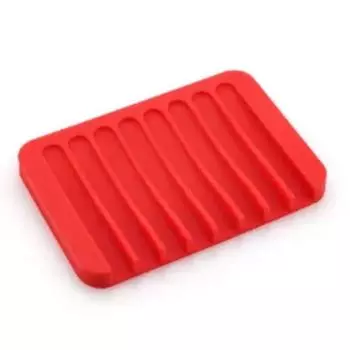 1-Pack Free Punch Soap Box Silicone Draining Soap Holder Creative Kitchen Bathroom Countertop Non-Slip Shelf Bathroom Accessory