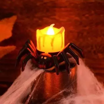 1 Pack Halloween LED Candle Light Spider Pumpkin Lantern for Party Home Decoration Ornaments Haunted House Horror Props 1pcs