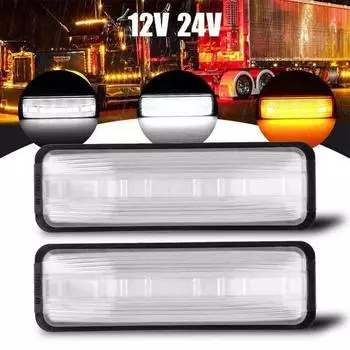 1 Pair 28led Brake Tail Lights Side Lamp Turn Signal Indicator Modified Parts For Cars Rvs Trucks белый