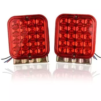 1 Pair 4.5 12V Car Boat Truck Camper Red LED Tail Light Brake Turn Signal Lamp