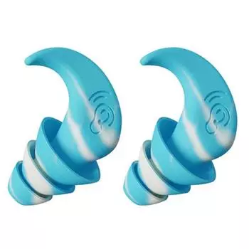 1 Pair Anti Noise Silicone Earplugs Waterproof Swimming Ear Plugs for Sleeping Diving Surf Soft Comfort Natation Swimming Ear Protector синий