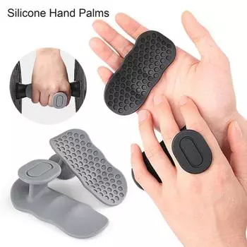 1 Pair Anti-Slip Silicone Workout Grips Men Women Hand Palm Protection Weight 1Pair серый