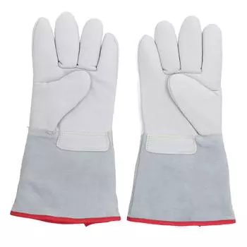 1 Pair Antifreeze Gloves Thickened Leather Low Temperature Protective Gloves for Liquid Nitrogen Dry