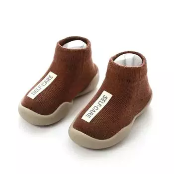 1 Pair Baby Cotton Shoes Socks Kids Boys Girls Silicone Soft Soled Child Floor Socks Shoes Cute Infant Toddler First Walkers 6-12 months