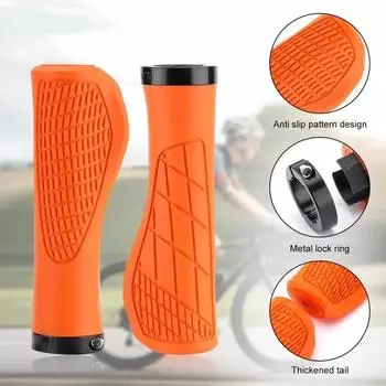 1 Pair Bicycle Grip MTB Silicone Grip Ergonomic Anti-slip Bicycle Handlebar Cover Mountain Bike Riding Shockproof Handlebar Grip коричневый