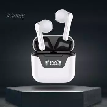 1 Pair Bluetooth-compatible Earphone Smart Touch Control Noise Reduction True Wireless Digital Display In-ear Sport Game Earphone Electronic Product белый