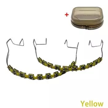 1 Pair Braces With Braces Box Colorful Tooth Decoration With Metal Wires Metal Bracket Orthodontic Ligature Ties жёлтый