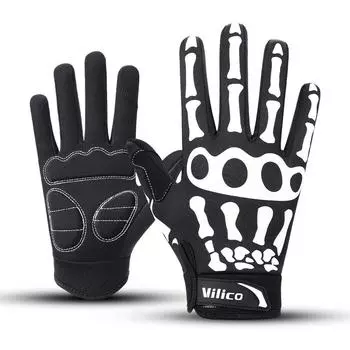 1 Pair Breathable Cycling Gloves Skeleton Design Touchscreen Gloves Motorcycle Riding L