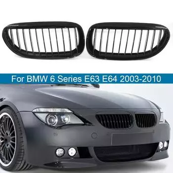 1 Pair Car Front Bumper Hood Kidney Grilles Replacement Grill For BMW 6-Series E63 E64 M6 2Door 630i 640i 650i 645ci матовый черный