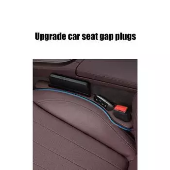 1 Pair Car Seat Gap Filler Seat Crevice Blocker Universal Car Seat Gap Plug Elastic Car Seat Gap Filler for Car Truck SUV Black