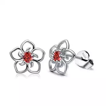 1 Pair Copper Silver Flower Shape Ear Stud Replacement Unfading Exquisite Girls Ladies Earring Jewelry Birthday Gift фиолетовый