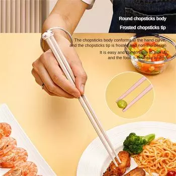 1 Pair Creative Alloy Chinese Chopsticks Food Sushi Sticks Reusable Non Slip Dishwasher Safe Bamboo Shape Food Grade Choppsticks