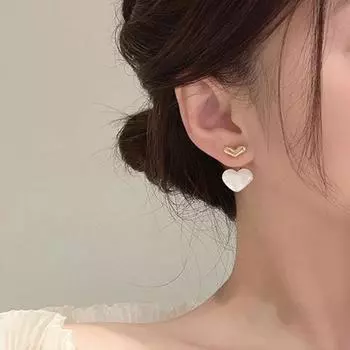 1 пара висячих сережек в форме сердца, ювелирные изделия из искусственного камня, милые серьги-капли яркого цвета для розовый