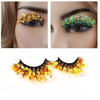 1 пара DIY безопасные для ношения полезные хорошие пластичные преувеличенный эффект наращивания 3D поддельные ресницы 3D поддельные ресницы A зелёный