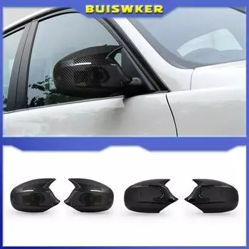 1 Pair for BMW 1 3 Series E87 E81 E82 E90 E91 E92 E93 Rear View Side Case Trim ABS Carbon Fiber Style Car Rearview Mirror Cover