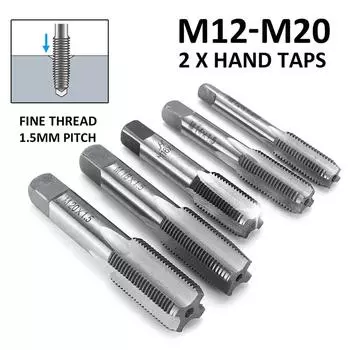 1 Pair Hand Taps 12mm/14mm/16mm/18mm/20mm Accessories High Speed Steel M12x1.5mm