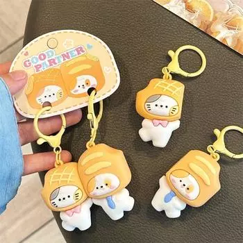 1 pair Korean Style Magnetic Suction Keychain Animal Couple Keyring Cute Puppy Pendant Couple