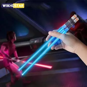 1 Pair LED Chopsticks Lightsaber Chopsticks Mini Chopsticks Reusable Chopsticks for Party Luminous Chinese Chopsticks синий