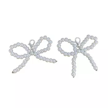 1 Pair Lovely Bowknot Phone Pendant Beaded Keyrings Bag Accessory Elegant Bag Ornament Shoe Pendant for Any Occasion 6