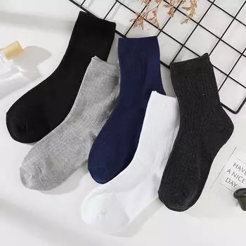 1 Pair Men‘s Socks Casual Business Stripe Socks Deodorant Breathable Black Man Travel Winter Socks 1 Pair