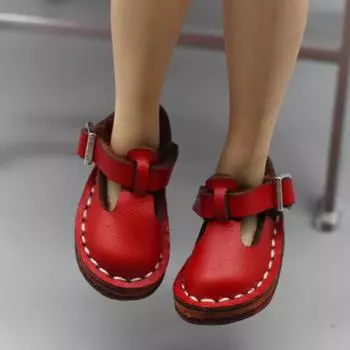 1 Pair Mini 1/6 Bjd Doll Leather Shoes Solid Color Blythe Doll Shoes Kids Gifts