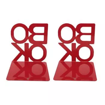 1 Pair Modern Bookend Non Slip Heavy Duty Decorative Book Stopper for Desk Office Library Blue красный