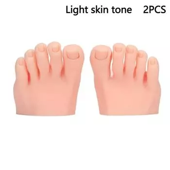 1 Pair Nail Practice Foot Mannequin With Fake Toes For Pedicure Training Nail Display Silicone Nail Training Foot Fake Model as the picture
