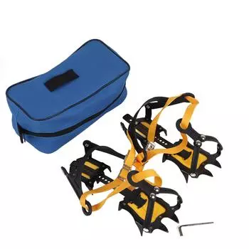 1 пара кошек с 10 зубцами, ремешок с застежкой для льда, противоскользящие шипы для пеших прогулок белый