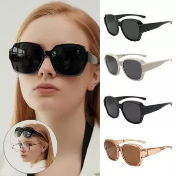 1 Pair Polarized Sunglasses UV400 Protection High Definition Lenses Folding Cover Design A