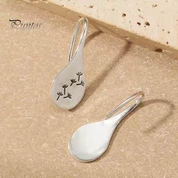 1 пара сережек-крючков с узором одуванчика в стиле ретро, серьги-подвески в стиле природы с цветком и пирсингом, женские серьги-капли для девочек-подростков серебряный