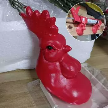 1 Pair Rooster Head Caulking Tool Holder Weather Resistant Resin 3D Printed Rooster Wall Mount Caulking Tool Storage Rack Organizer Hanger 2pcs