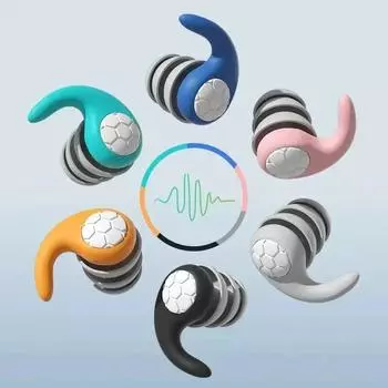 1 pair Silicone Noise Cancelling Earplugs Noise Filter Sleep Swimming Waterproof Three Layer Mute Earplugs